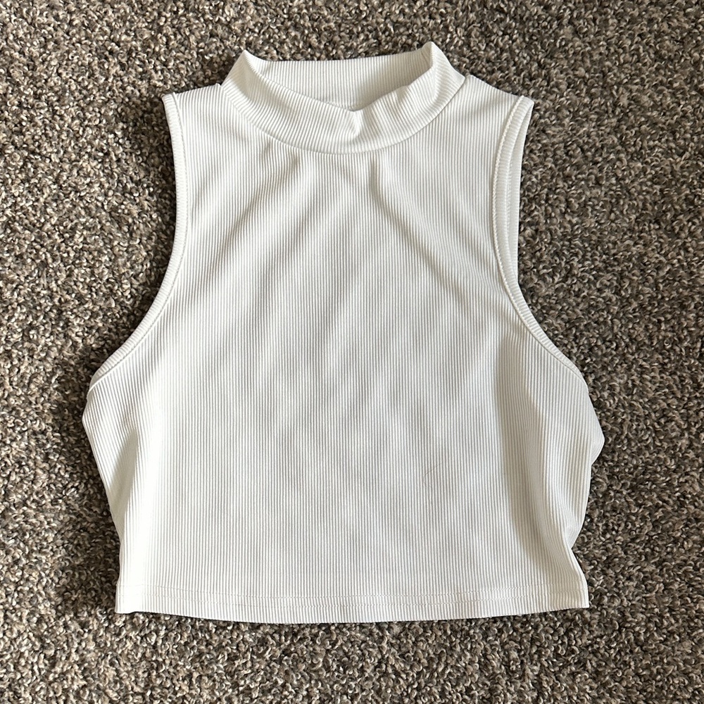 SHEIN White Ribbed Tank Top